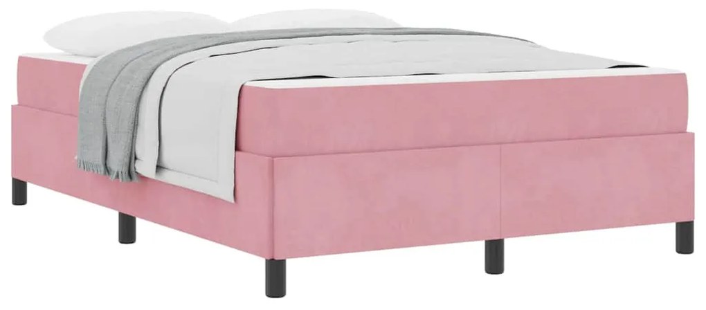 Estrutura da Cama Outros Rosa e branco 140 x 190 cm Veludo