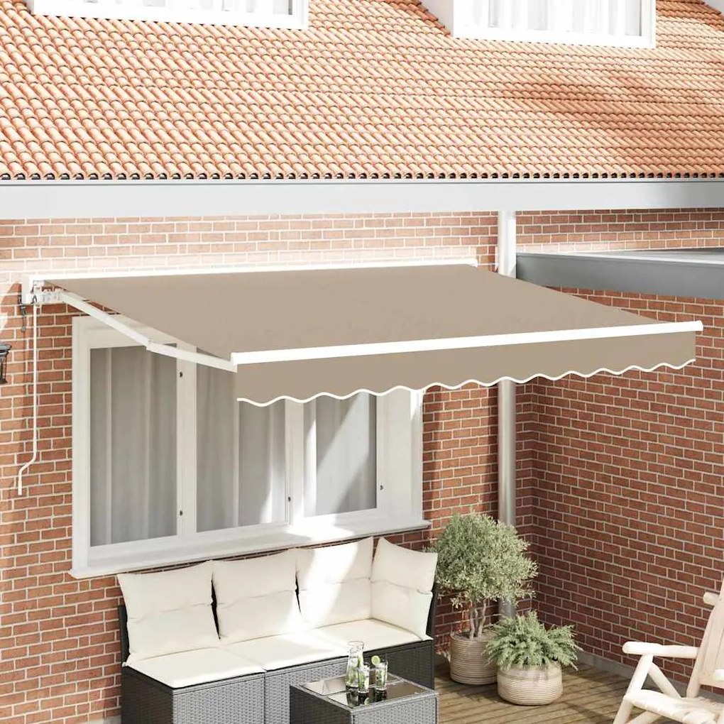 vidaXL Toldo Retrátil Bege 300 x 200 cm Poliéster e Metal