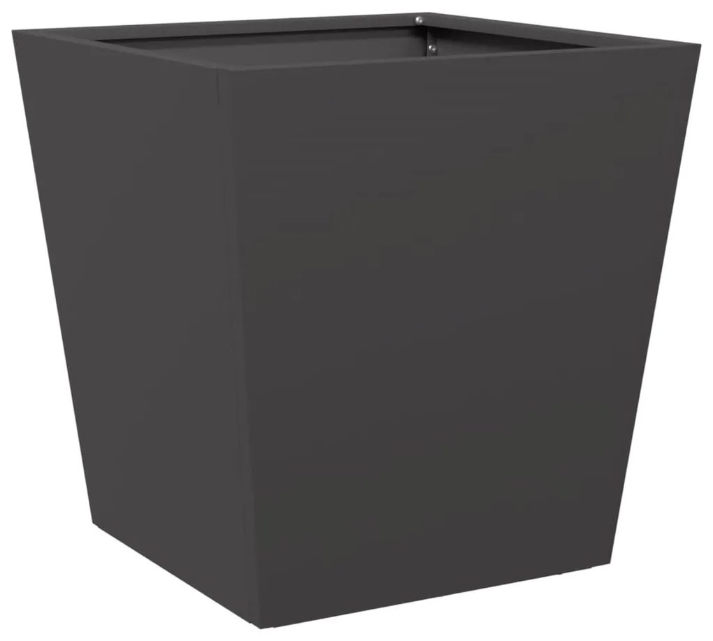 Vaso/floreira de jardim 2 pcs 40x40x40 cm aço preto