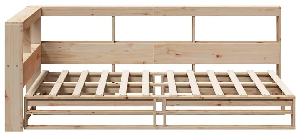 Cama com estante sem colchão 100x200 cm pinho maciço