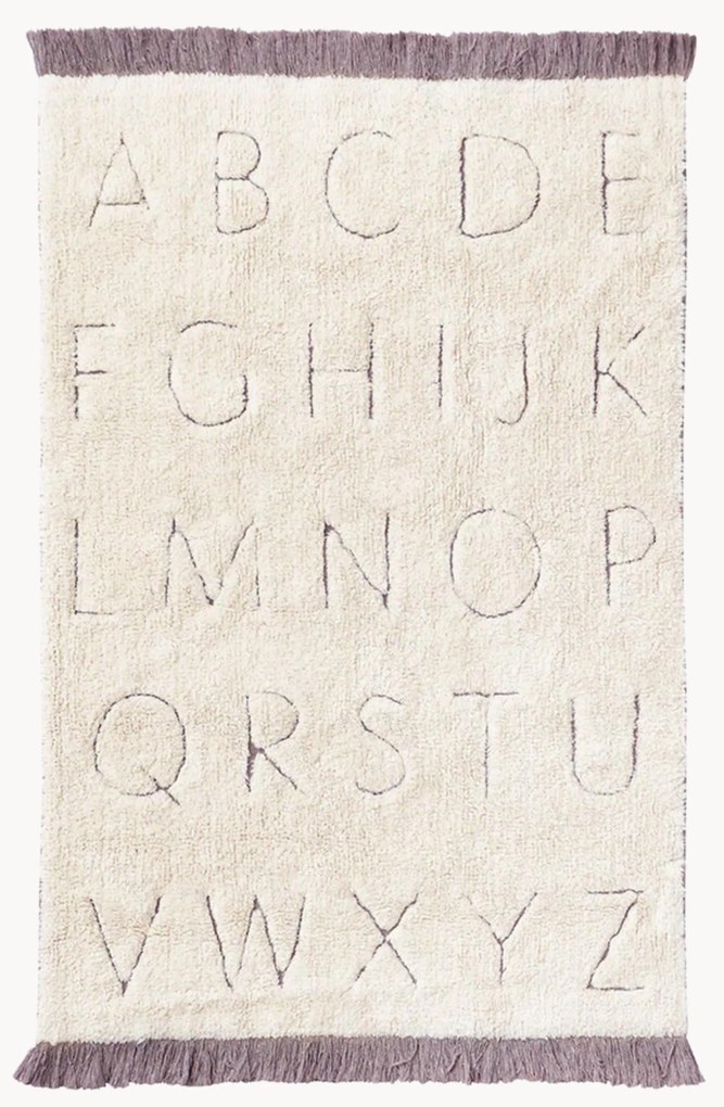 Tapete para crianças artesanal lavável com design de letras ABC