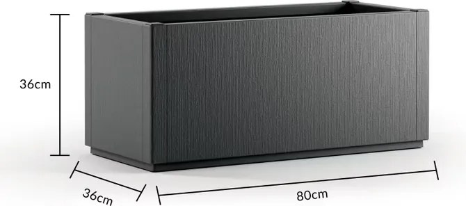 Floreira de plástico para plantas 80 x 36 x 36 cm Antracite