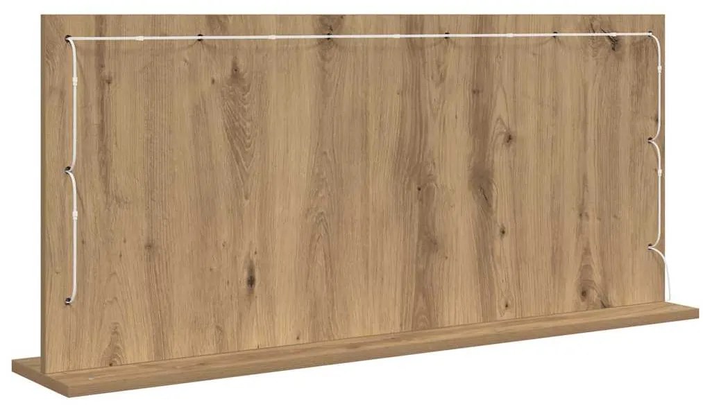 Espelho de Vaidade com Luzes LED Carvalho Artesanal 100x45x18 cm