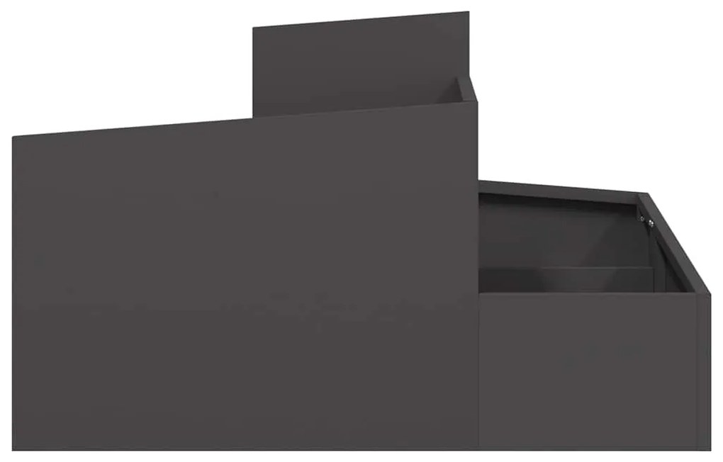 Vaso Preto 80x80x50 cm Aço Laminado a Frio