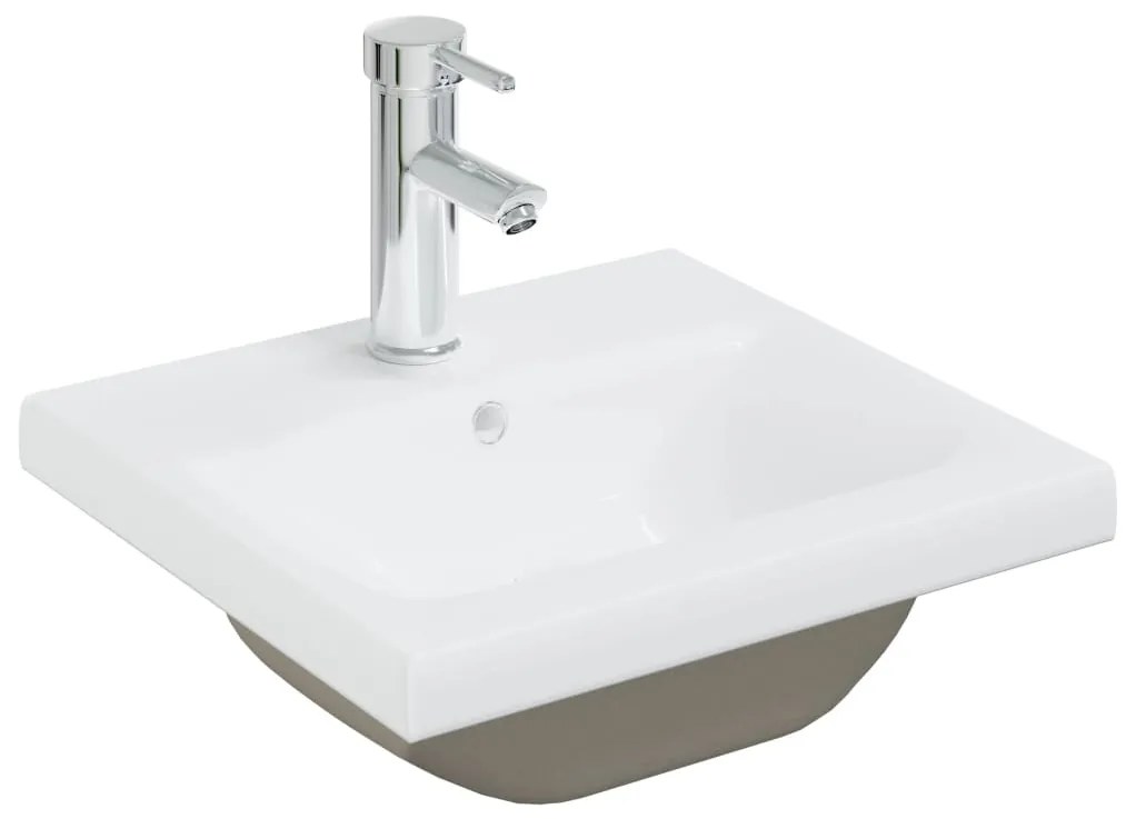 Lavatório embutido c/ torneira 42x39x18 cm cerâmica branco