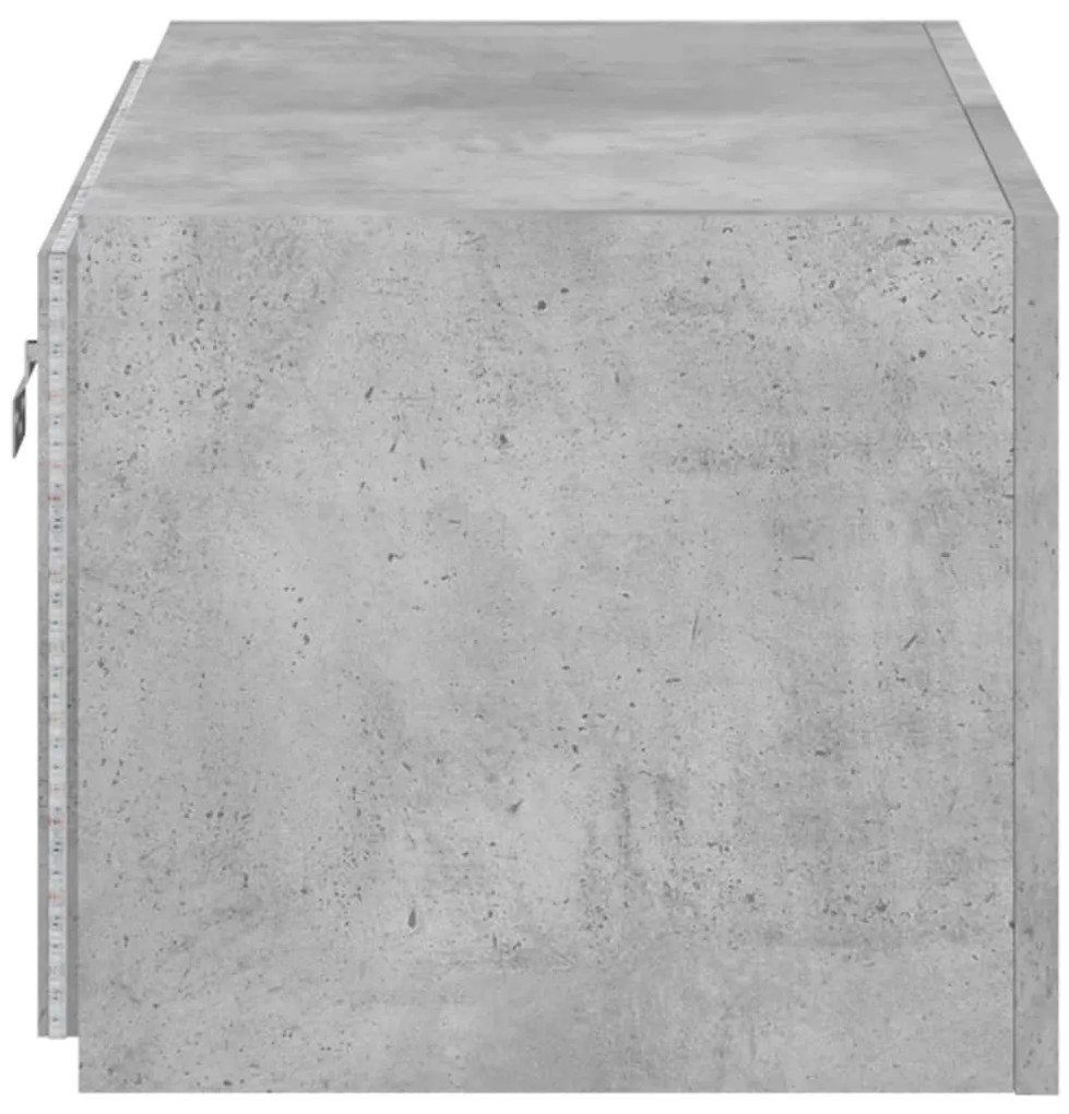 Móvel de parede p/ TV c/ luzes LED 60x35x31 cm cinza cimento