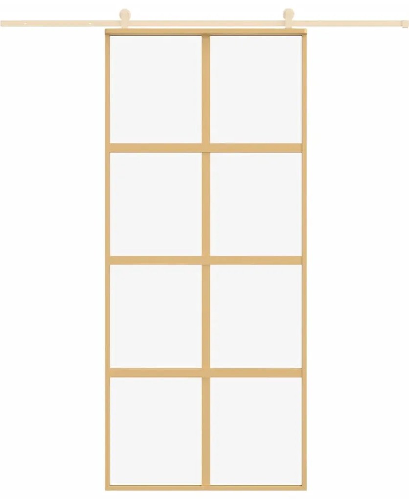 Porta deslizante 90x205 cm vidro ESG/alumínio dourado