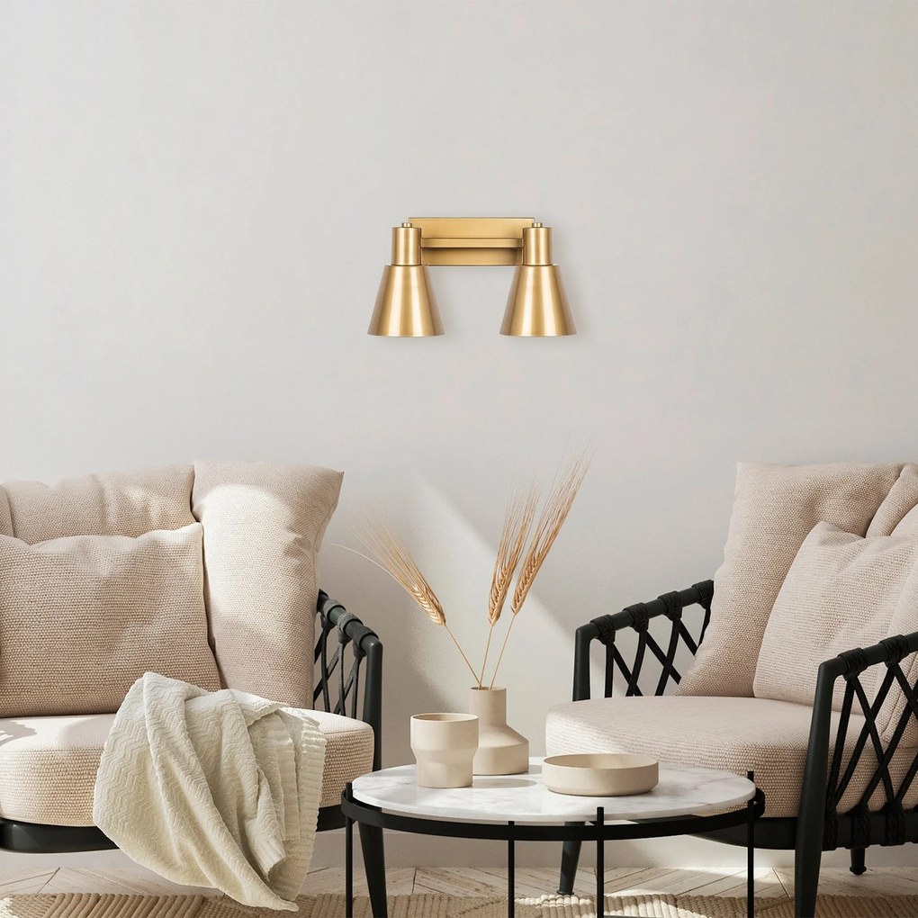 Candeeiro de Parede Funnel – Dourado – 38 x 21 x 21 cm