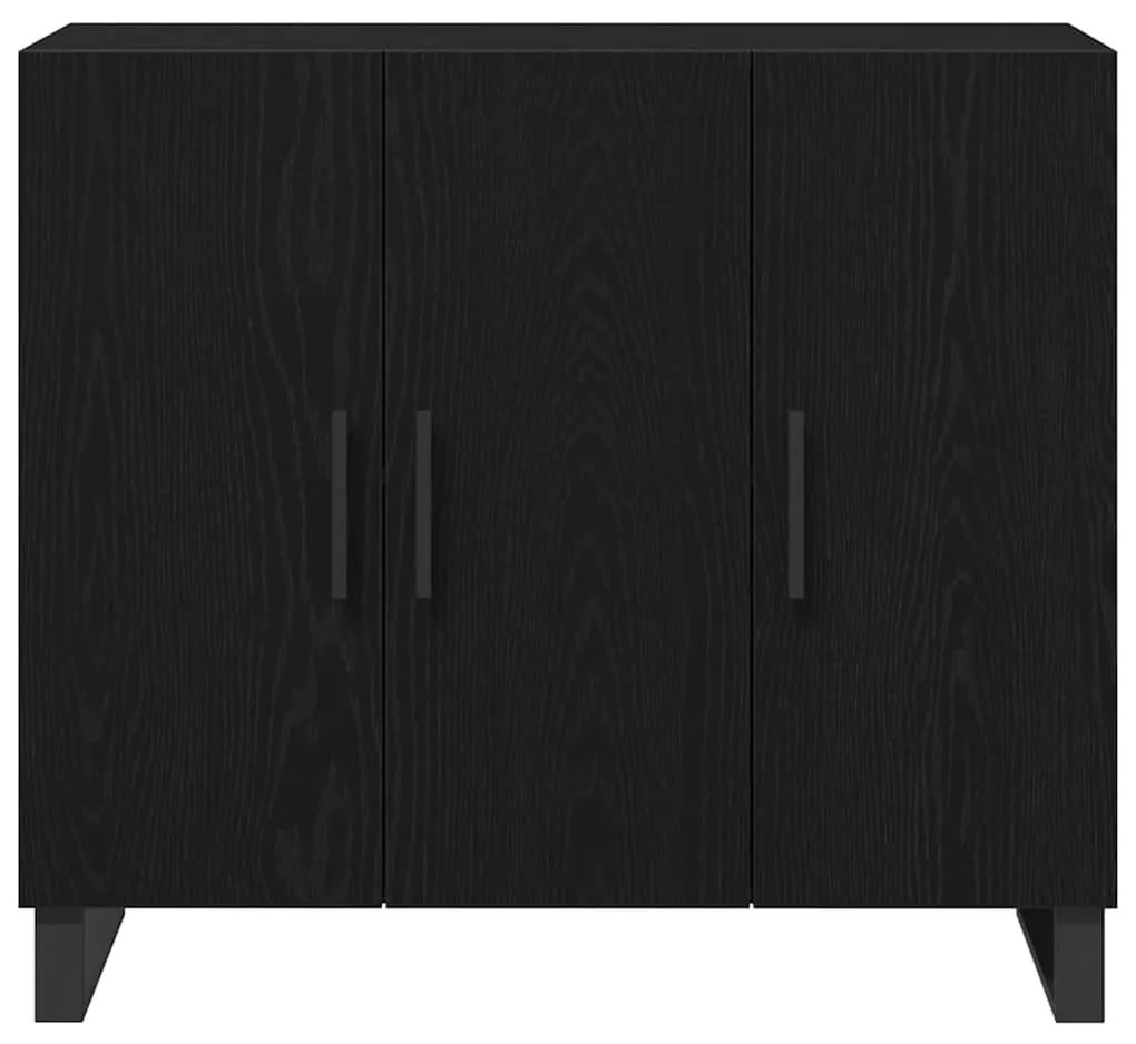 Sideboard vidaXL com 3 portas em Carvalho Preto 90x34x80 cm em Madeira