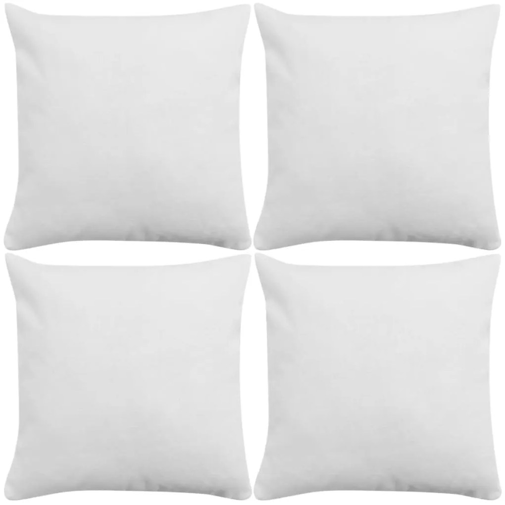 vidaXL Capas almofada 4 pcs aspeto linho branco 40x40 cm