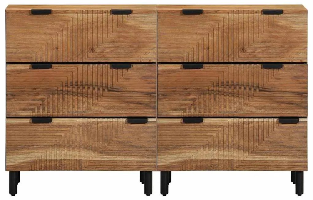 Armários 2 pcs Castanho 60x33x75 cm Madeira Maciça de Acácia