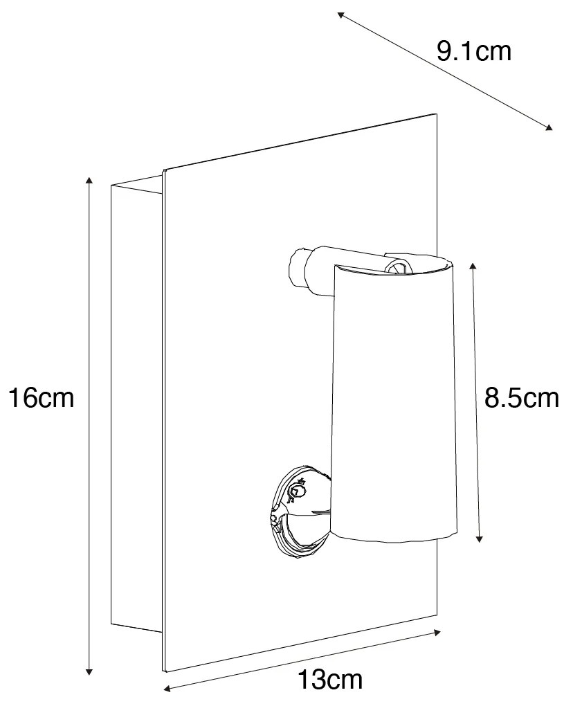 Candeeiro de parede exterior preto com sensor de movimento LED IP54 - Simon