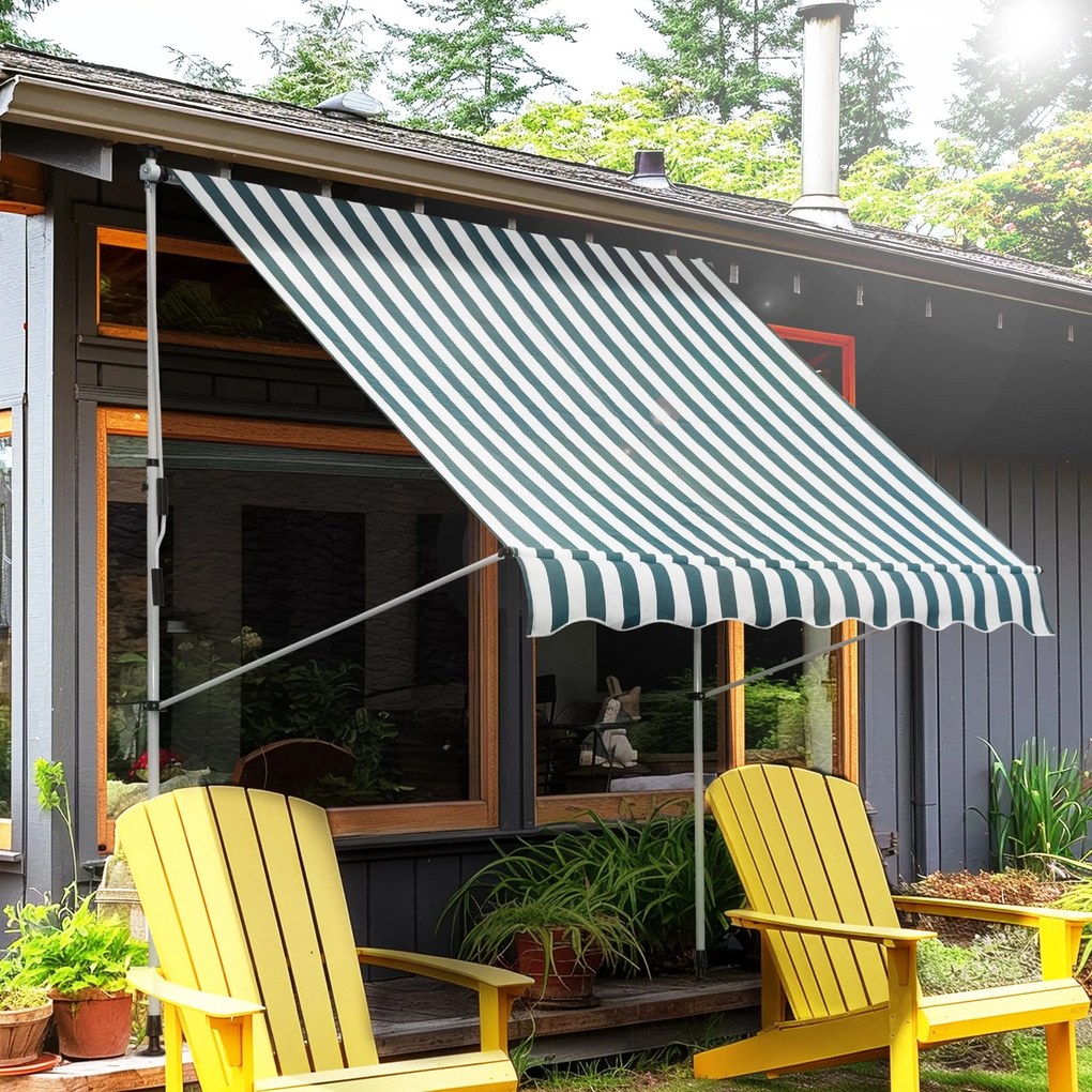 Toldo Manual Retrátil 200x150 cm com Manivela de Alumínio Ângulo Ajust