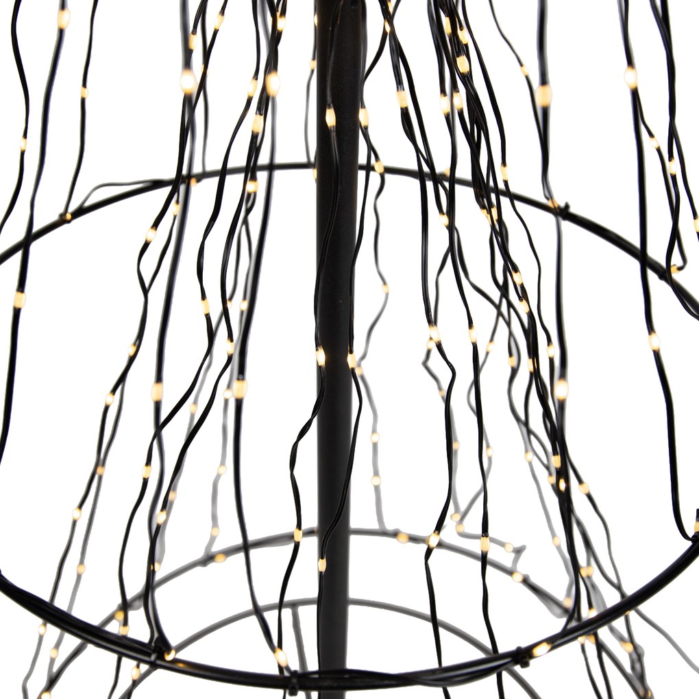 Árvore de Natal preta de chão 150cm incl. LED com temporizador IP44 - Ugoku