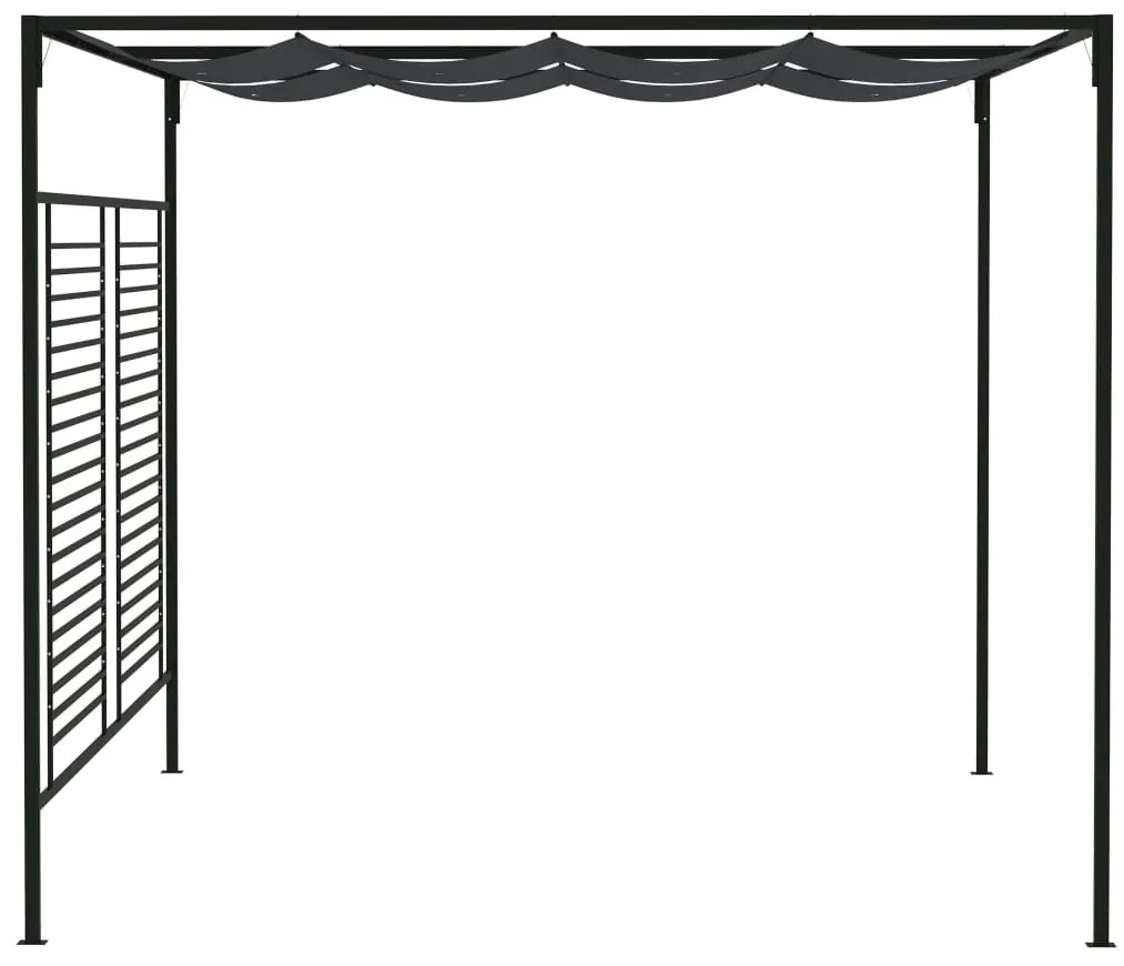 Gazebo com toldo retrátil 4x3x2,3 m 180 g/m² antracite