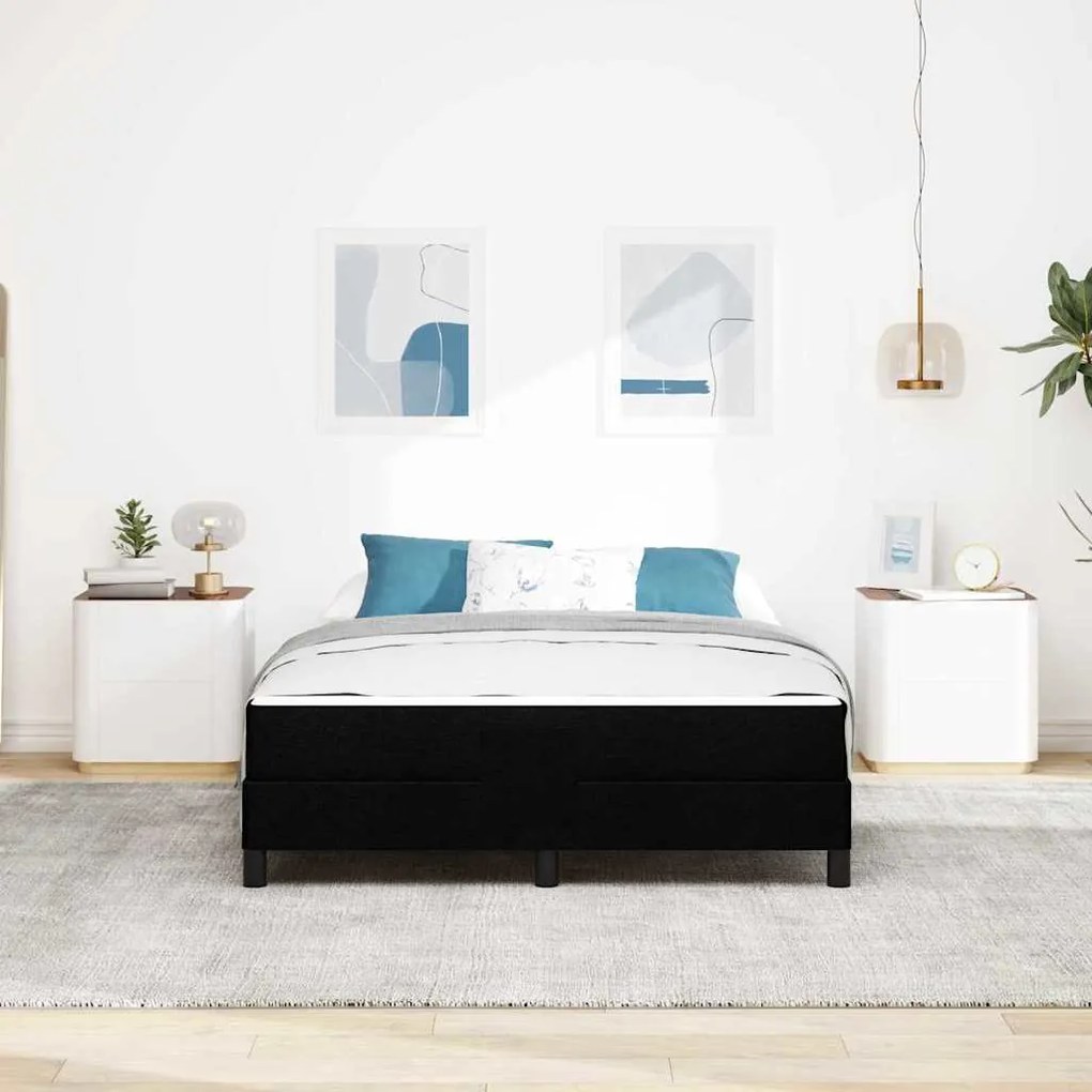 Cama Box Outros Preto 140 x 190 cm tecido