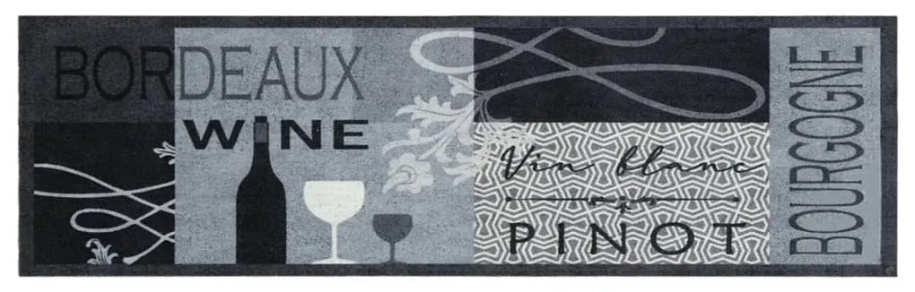 Tapete de cozinha lavável 45x150 cm veludo padrão vinho cinza