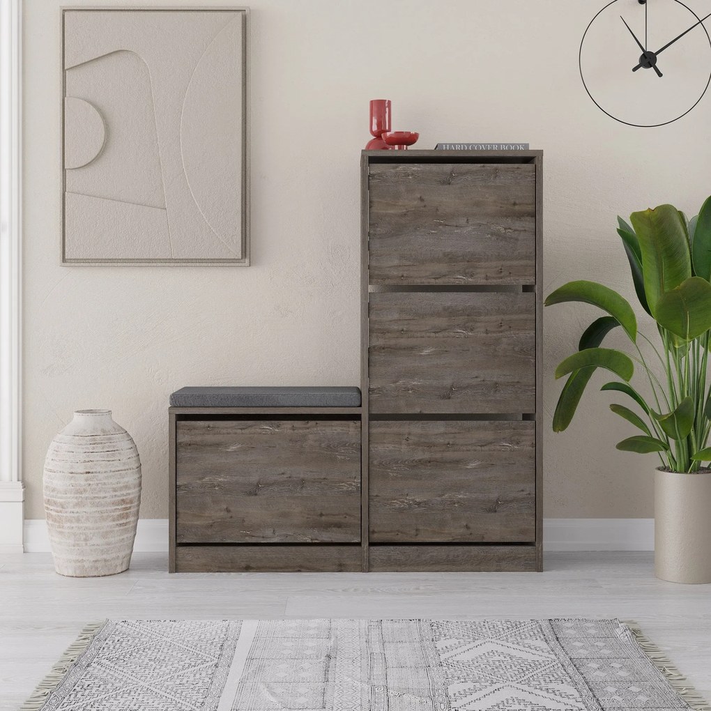 Sapateira Dude – Castanho Escuro – 105 cm x 118,5 cm x 26 cm