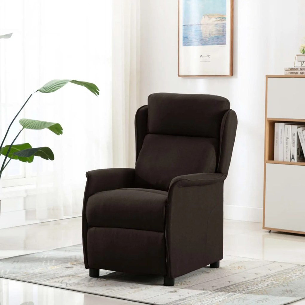 Cadeira de Massagem em Tecido Marrom Escuro