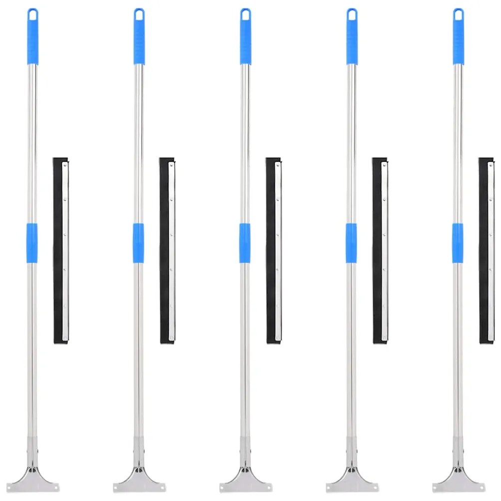 vidaXL Rodo de chão 5 pcs 45,5x119,5 cm aço e borracha