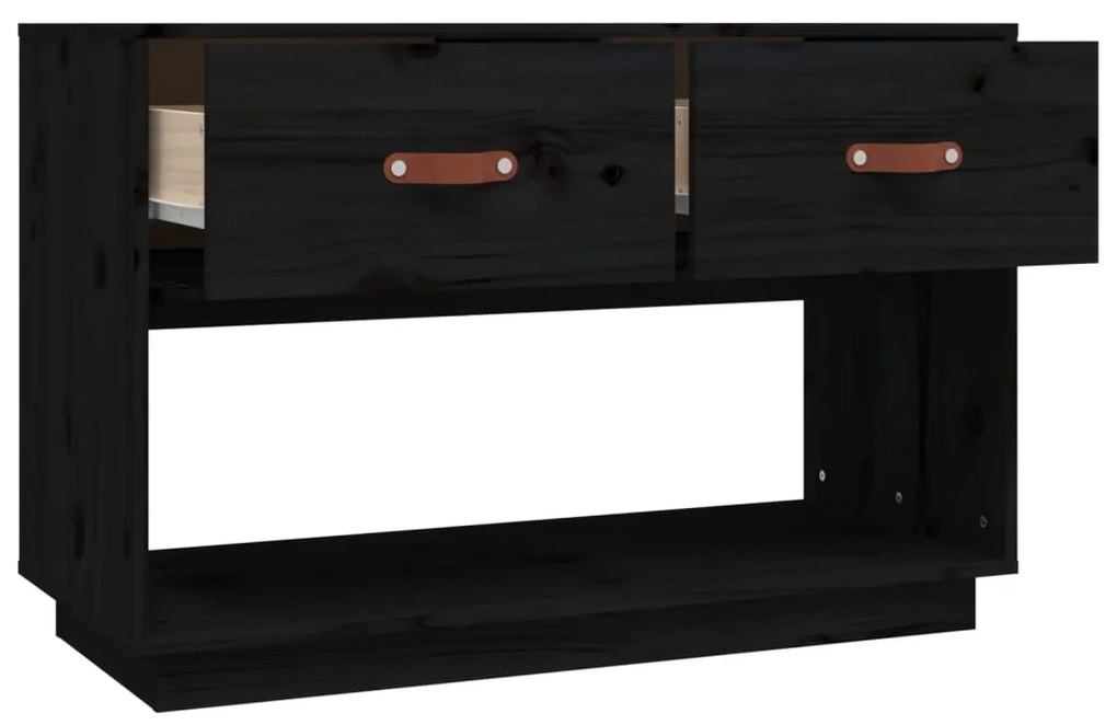 Móvel de TV 90x40x60 cm madeira de pinho maciça preto