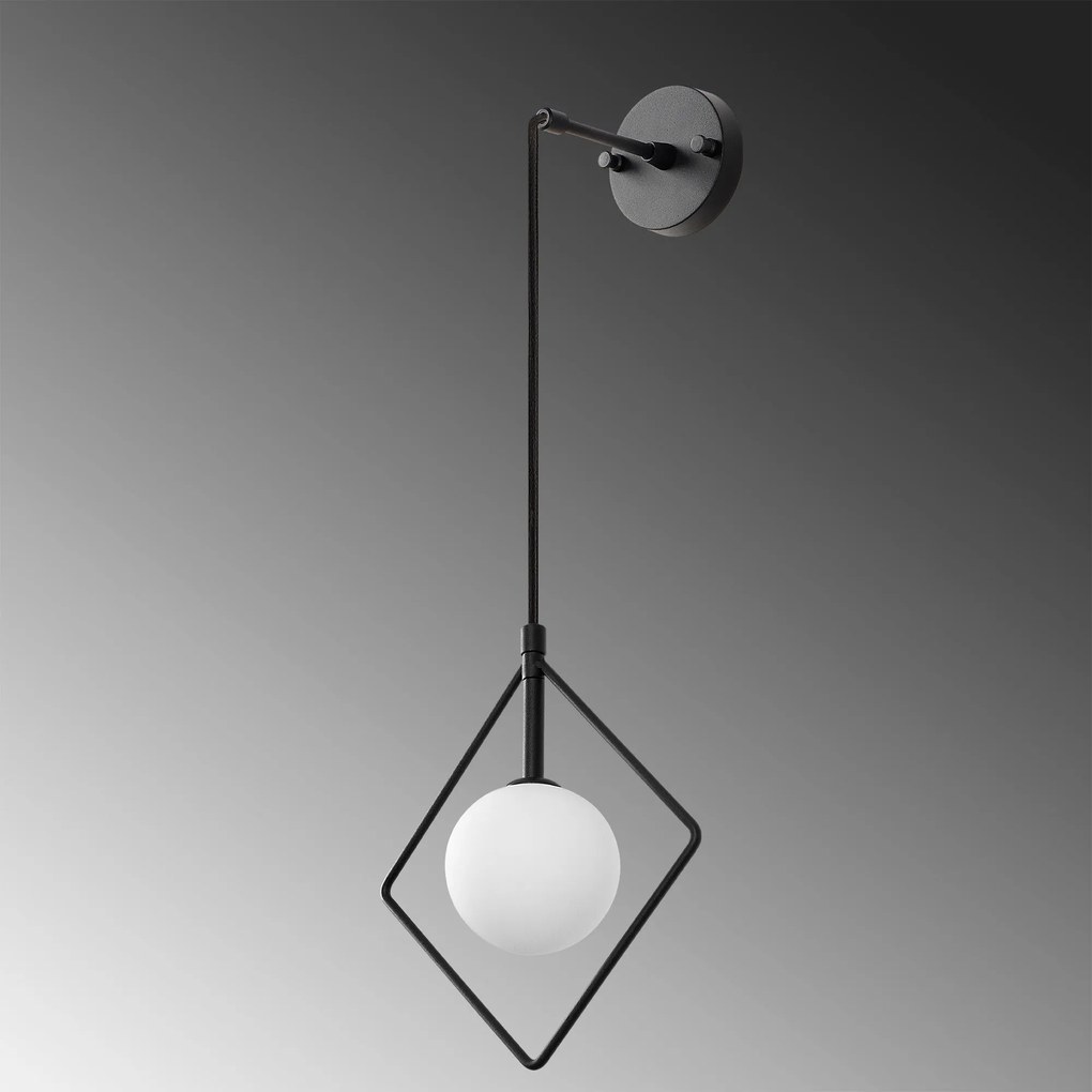 Candeeiro de Parede Geometri – Preto e Branco – 24 x 15 cm