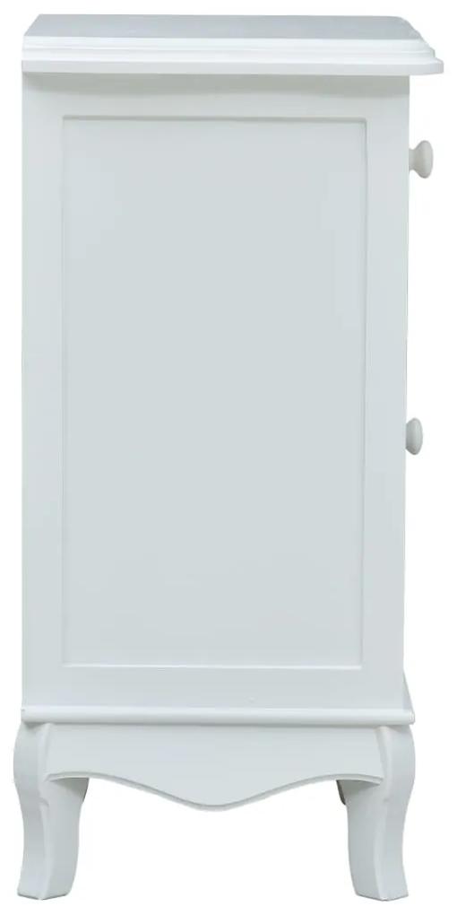 Mesa de cabeceira 40x30x62 cm MDF branco e cinzento