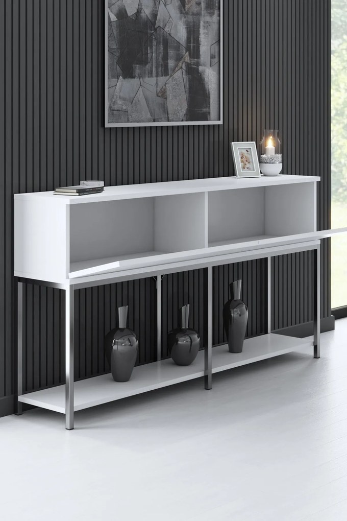 Consola Lord – Branco Prateado – 150x80x30 cm