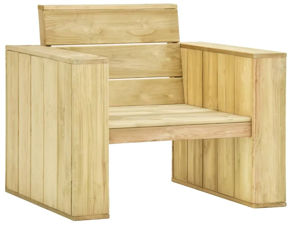 3 pcs conjunto lounge de jardim com almofadões pinho impregnado