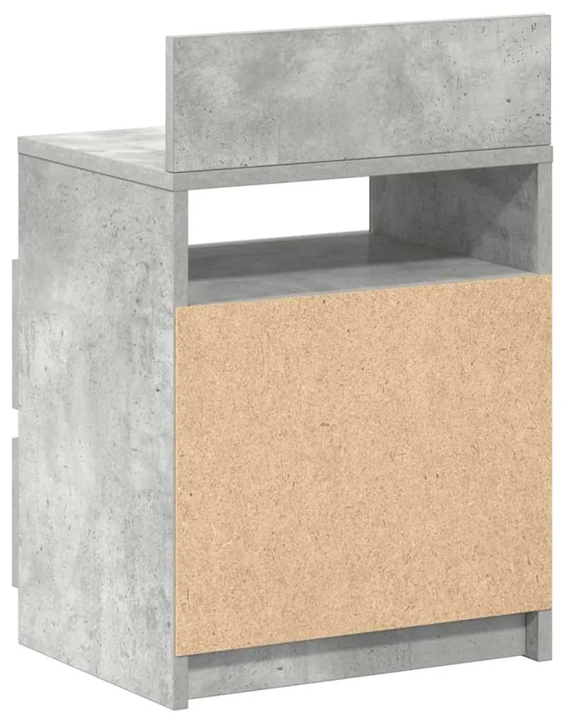 Mesas de cabeceira 2pcs c/ 2gavetas 40x33x60cm cinzento cimento