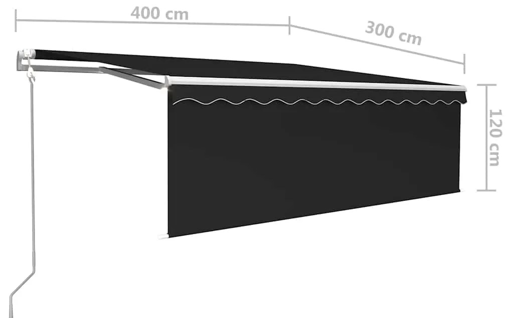 Toldo retrátil automático com estore 4x3 m antracite