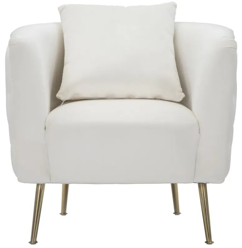 POLTRONA BUCAREST 76X74X73 CM CREME E DOURADO