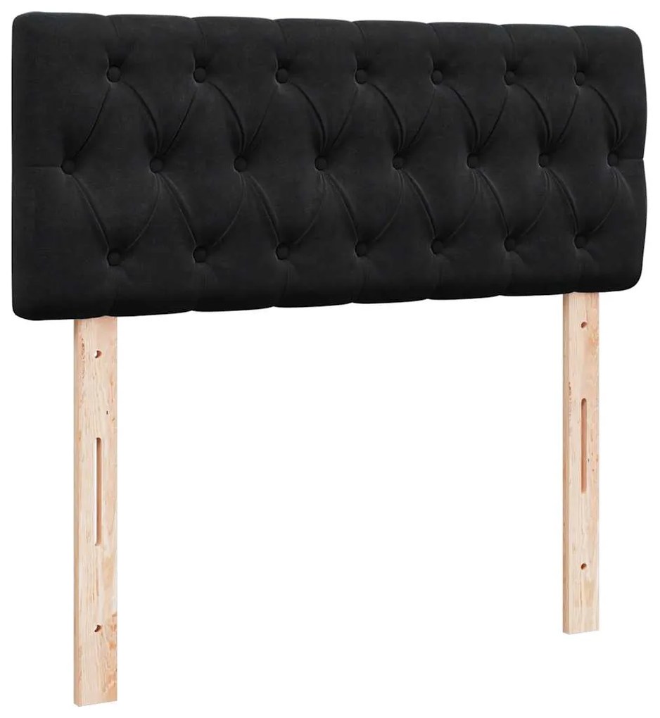 Estrutura de cama otomana com colchão 120x200 cm veludo preto