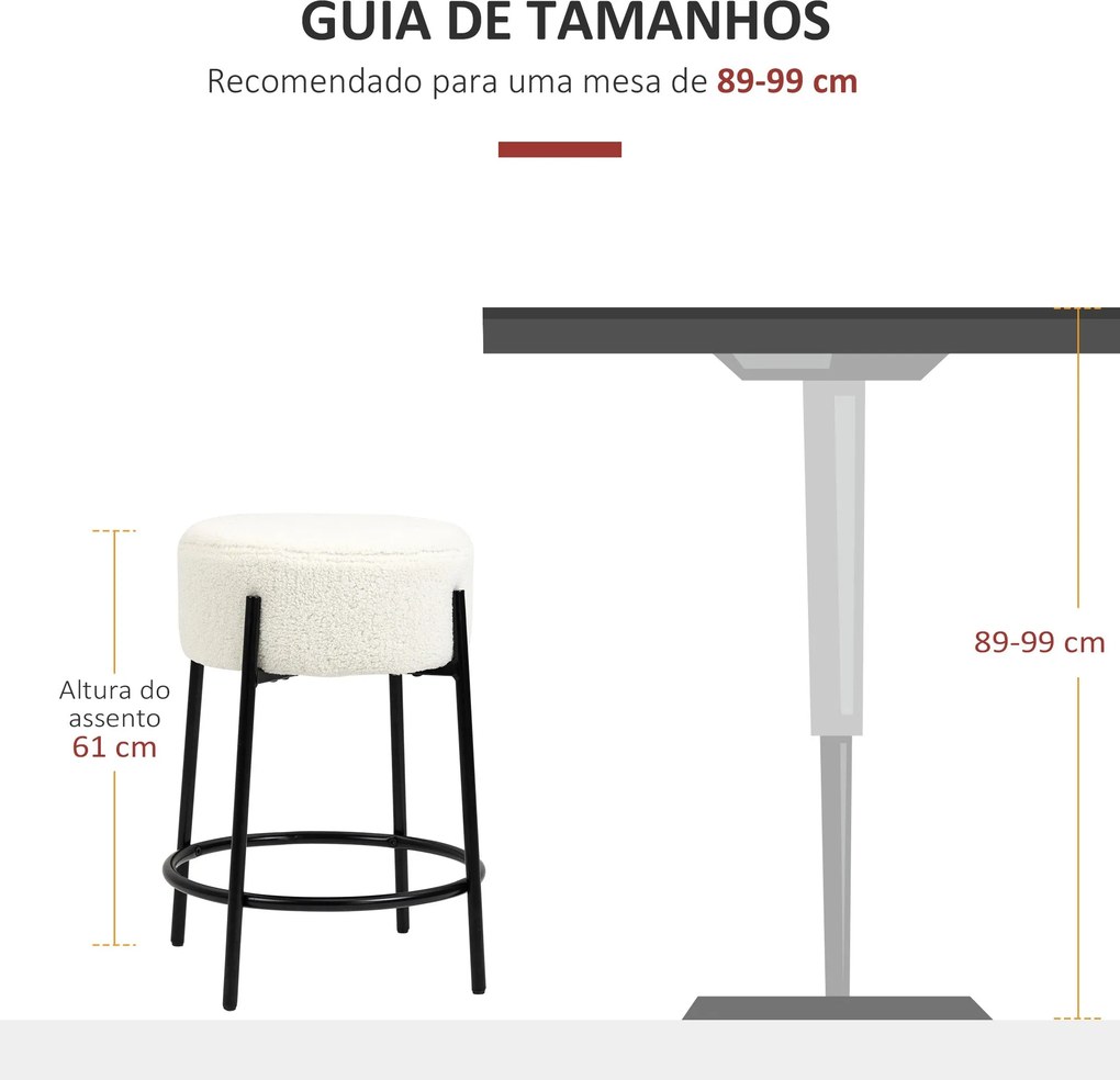 Conjunto de 2 Bancos Altos de Cozinha em Borrego Bancos Altos sem Enco
