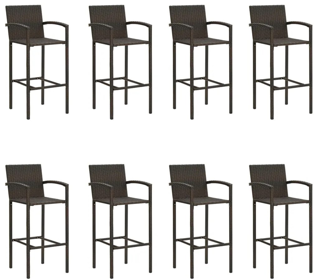 9 pcs conjunto de bar para jardim castanho