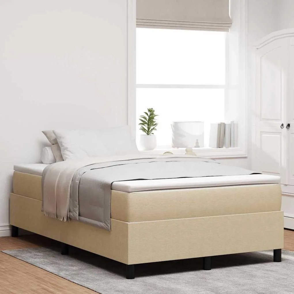 vidaXL Cama Box Cinza Claro e Branco 120 x 200 cm