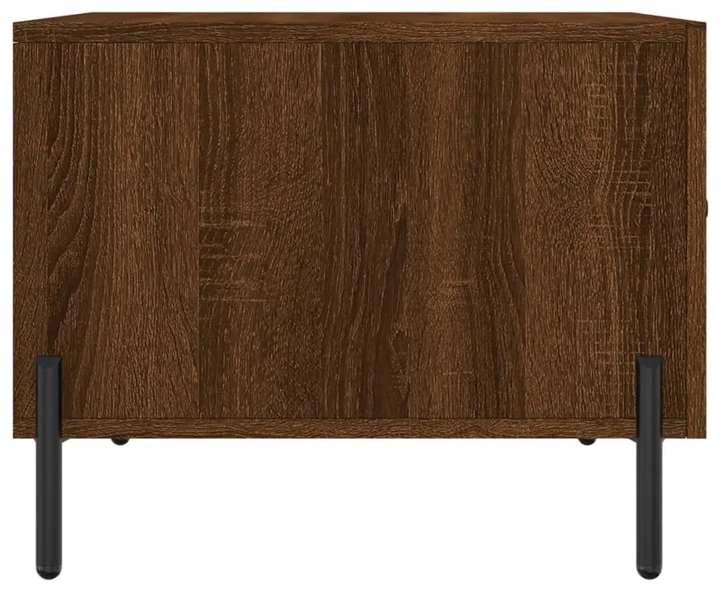 Mesa centro 2 pcs 50x50x40 cm madeira proc. carvalho castanho