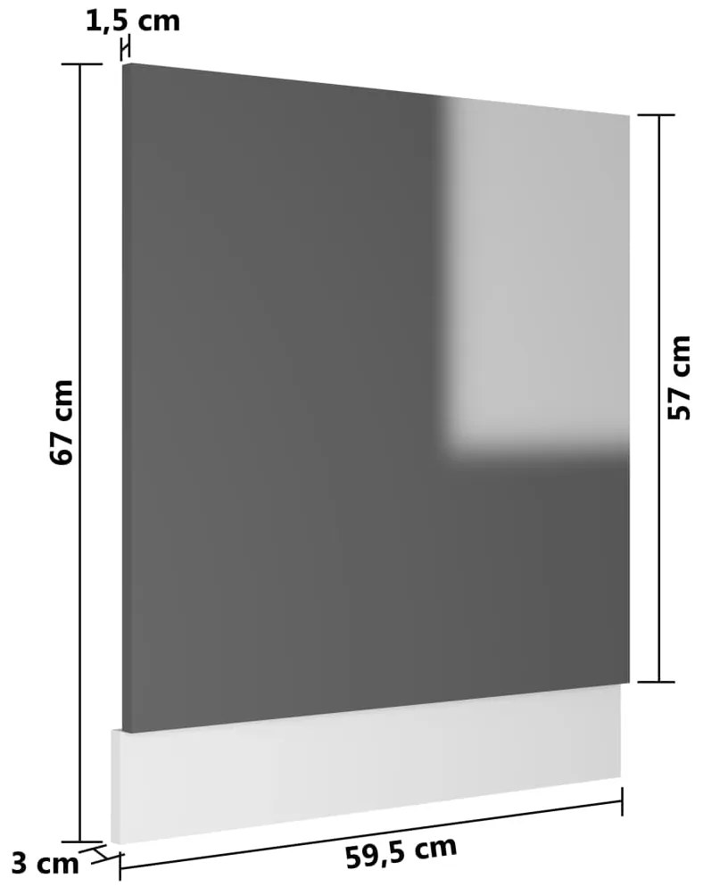 Painel máquina de lavar louça 59,5x3x67 cm contraplacado cinza