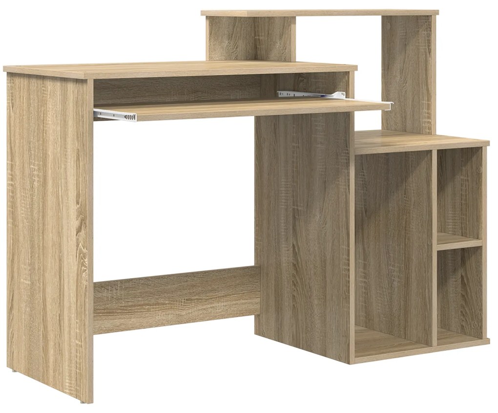 Mesa com Armazenamento Carvalho Sonoma 120.5x44x88.5 cm Madeira Proces