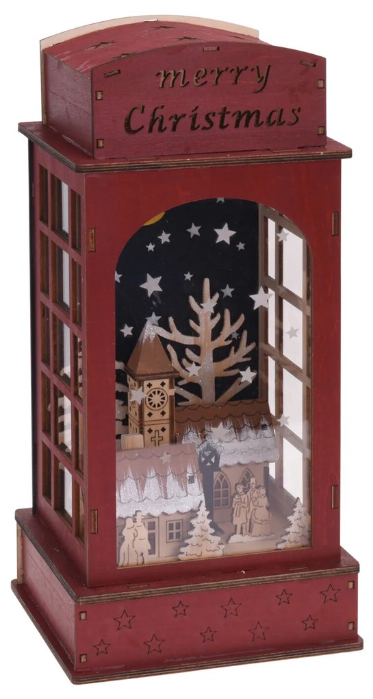 Farol Madeira Com 10Leds Vermelho