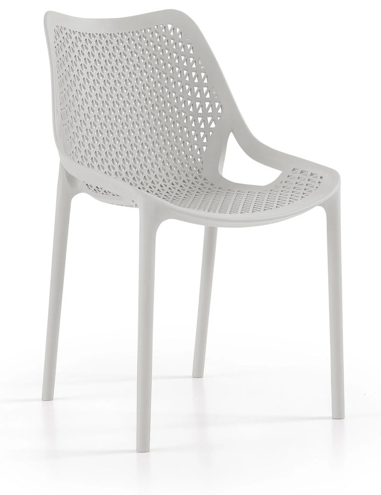 Cadeira Oxy s/ Braço Cinza Pastel – conjunto com 4 unidades