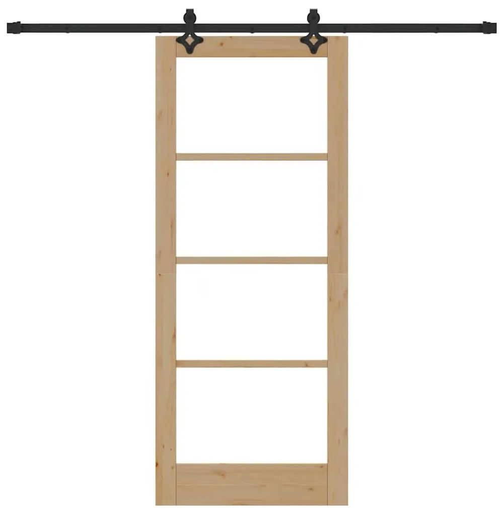 Conjunto de Porta Deslizante vidaXL com Conjunto de Hardware 83x202 cm