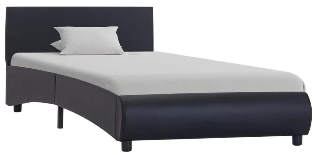285450 vidaXL Estrutura de cama 90x200 cm couro artificial preto