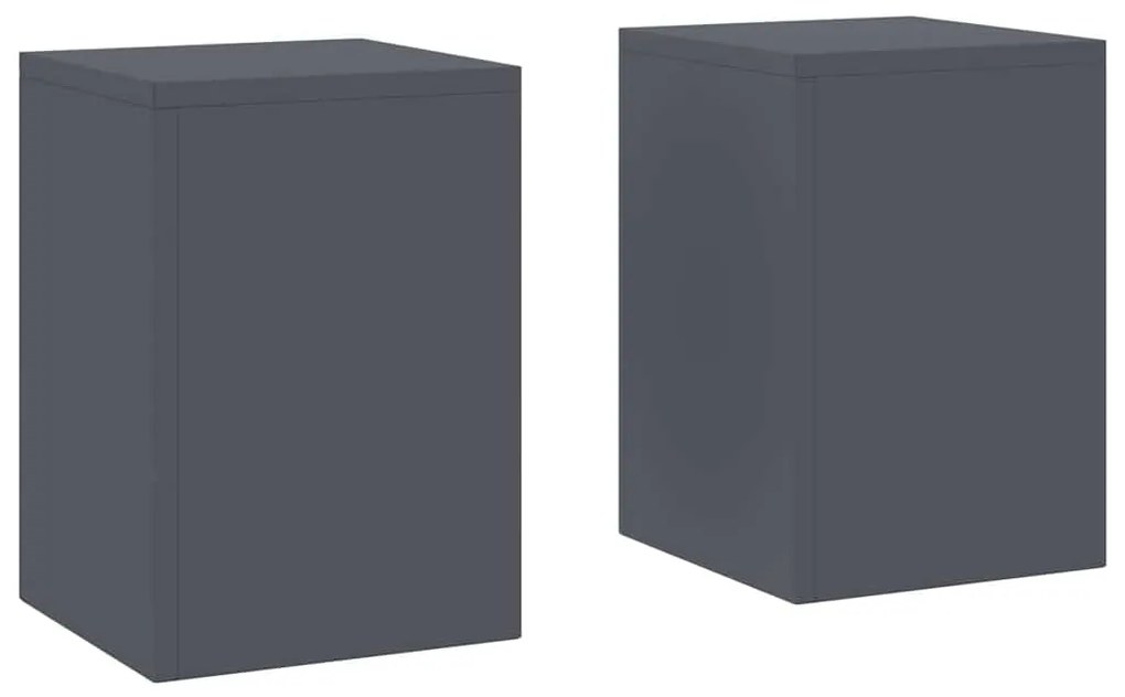 Suportes para Plantas Outdoor Pilar 2 pcs Antracite 24x24x35 cm Aço