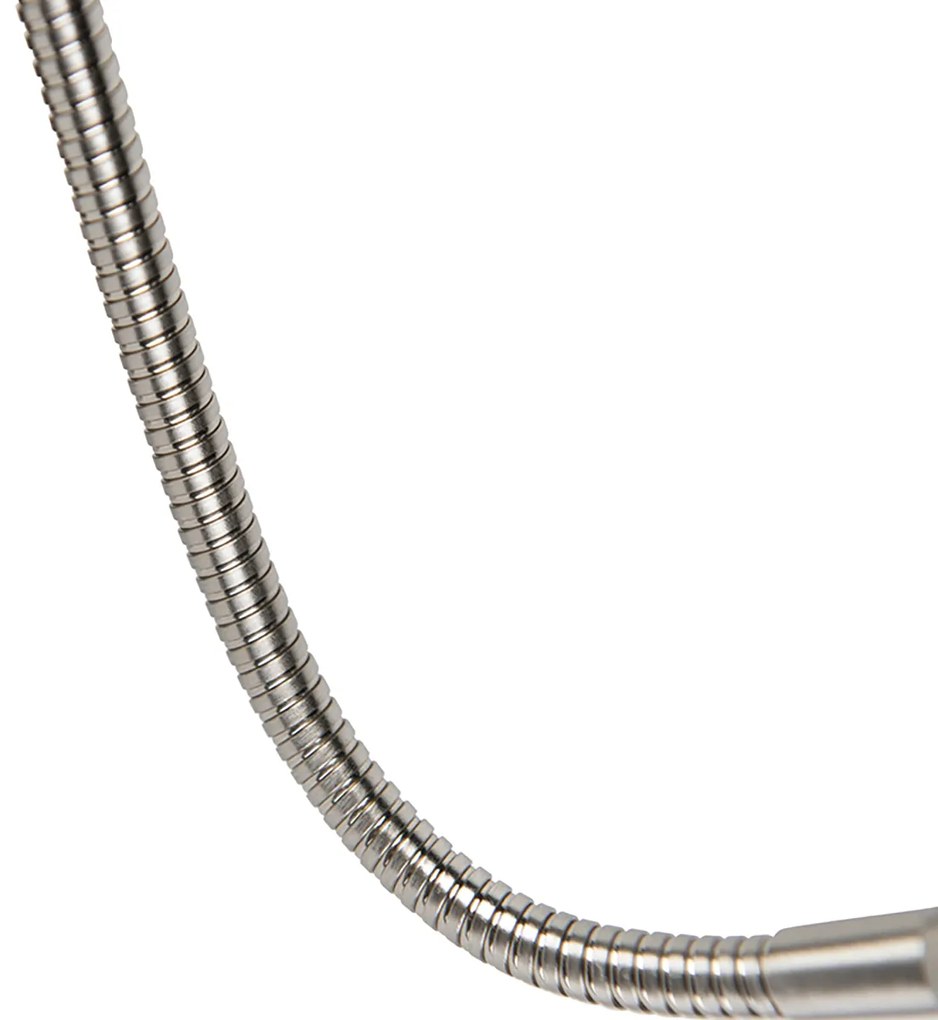 Candeeiro de parede em aço com braço flexível e cúpula branca 18 cm - Brescia Combi Moderno