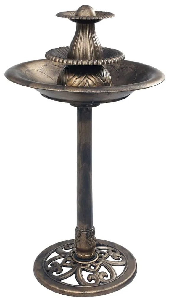 Banheira para pássaros com fonte 50x91 cm plástico bronze