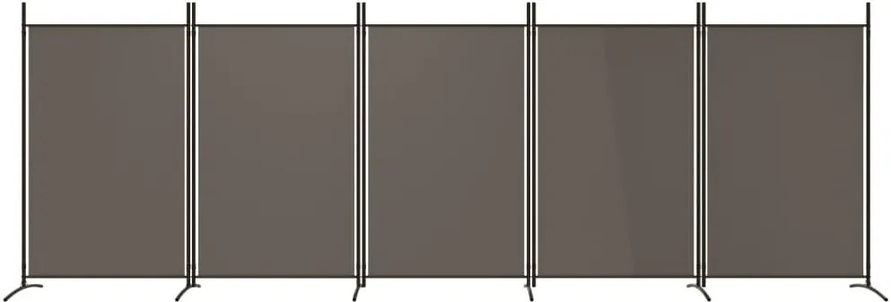 Divisória de quarto com 5 painéis 433x180 cm tecido antracite