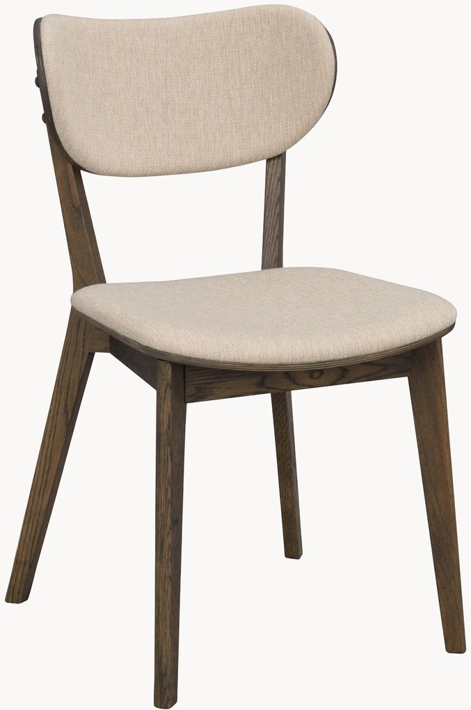 Cadeiras de jantar estofadas em madeira de carvalho Kato, conjunto de 2