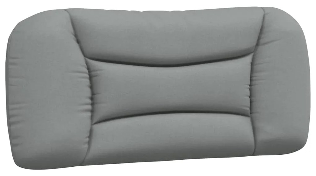 Estrutura de cama c/ cabeceira tecido 90x190 cm cinza-claro