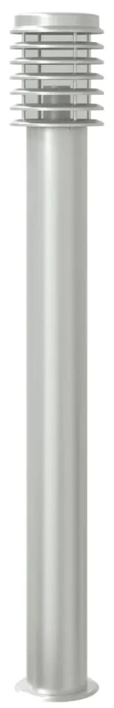 Candeeiro de chão para exterior 110 cm aço inoxidável prateado